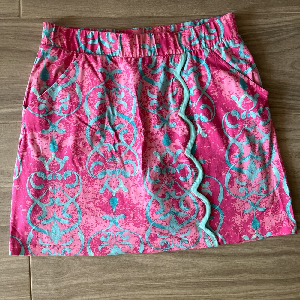 Vibrant Pink and Blue Women's Mini Skirt